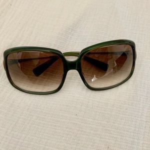Oliver Peoples olive green and metal sunglasses